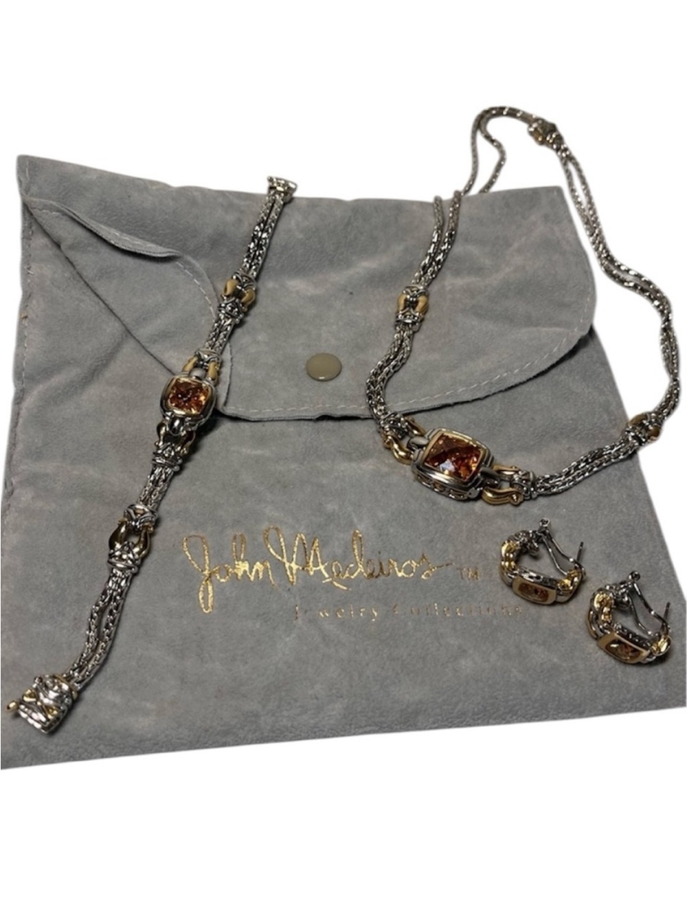 John Medeiros Nouveau Set | Necklace, Bracelet & Earrings | Signed JM